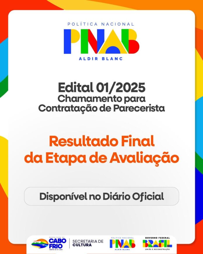 Cabo Frio divulga resultado final do edital de pareceristas da PNAB