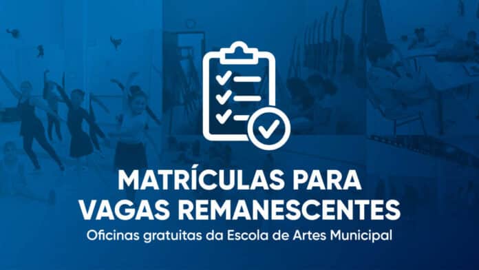 Inscrições para vagas remanescentes na Escola de Artes Municipal seguem até quinta-feira (27)