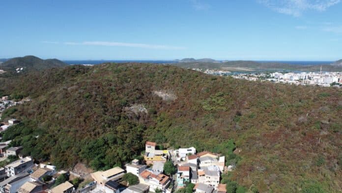 Fiscalização com drone identifica área com indícios de supressão de vegetação no Morro do Telégrafo, em Cabo Frio