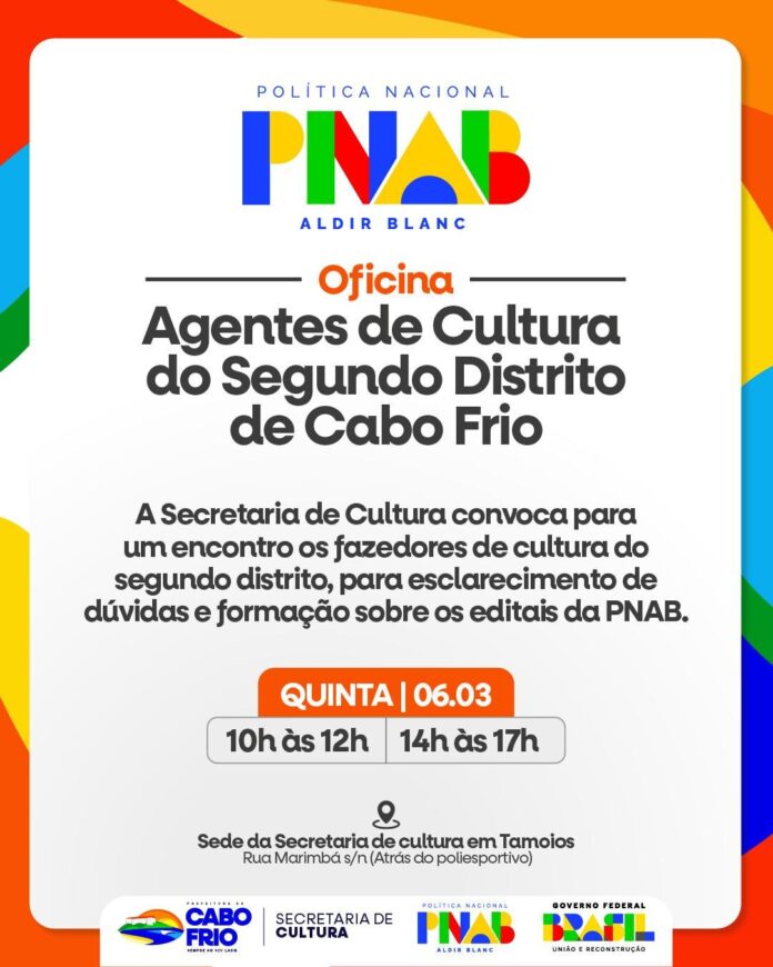 Prefeitura de Cabo Frio oferece oficina para elaboração de projetos culturais em Tamoios