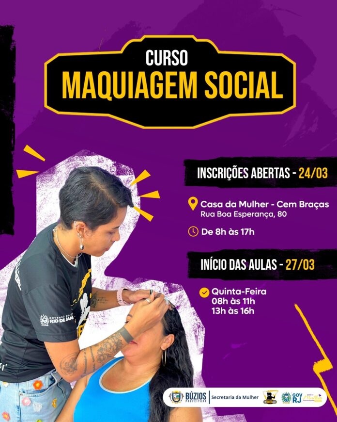 Programa Empoderadas abre inscrição para Curso de Maquiagem Profissional na Casa da Mulher Buziana nesta segunda-feira